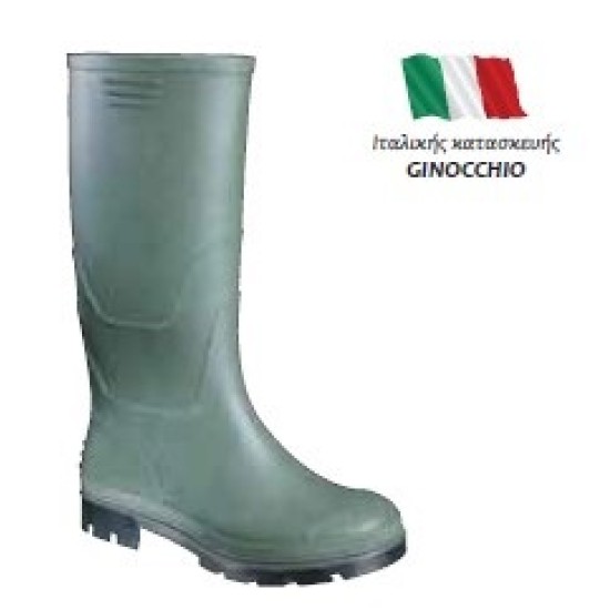 Ginocchio - Γαλότσα με Πράσινο Χρώμα Από PVC 38cm με Aντιολισθητική Σόλα Νο 41 (περιορισμένη ποσότητα)