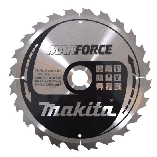 Makita - Δίσκος Κοπής Ξύλου TCT 270x30mm (24 Δόντια)