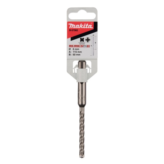 Makita - Sds Plus Τετράκοπο Τρυπάνι Φ6x115mm (Ολικό Μήκος)