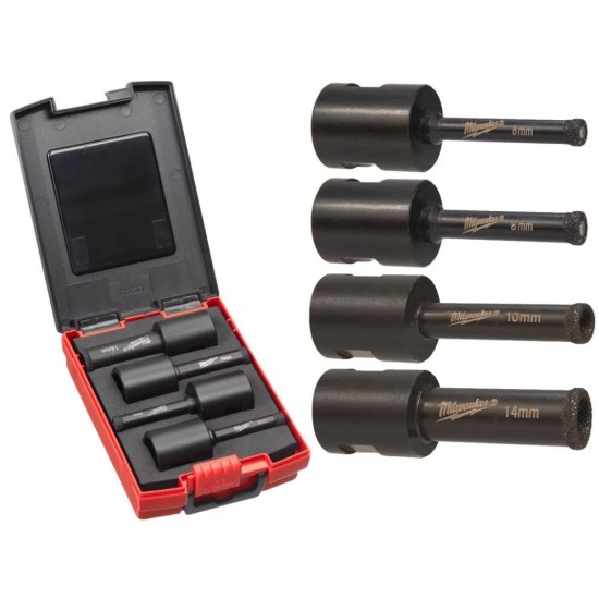 Milwaukee - Σετ Ποτηροτρύπανων 4τμχ (6-8-10-12 mm) με Υποδοχή Μ14 DIAMOND MAX™