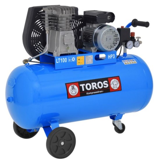 Toros - Αεροσυμπιεστής με Ιμαντα Blue Line με Αεροφυλάκιο 100 lt - 3 Hp (περιορισμένη ποσότητα)