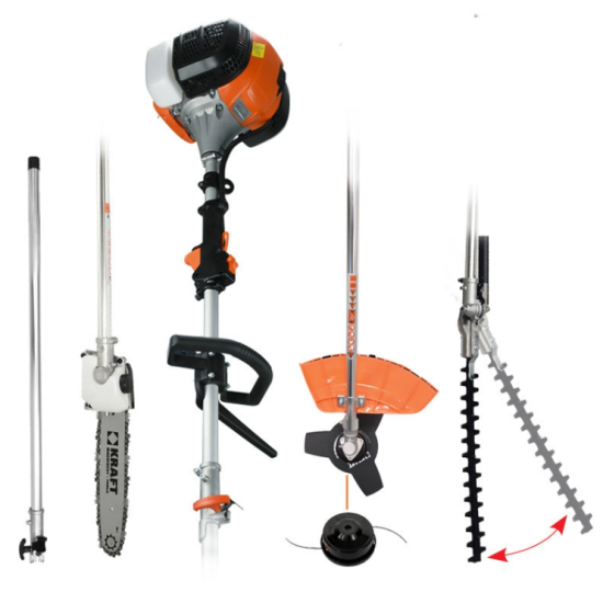 Kraft - Πολυμηχάνημα Κήπου Διαιρούμενο (4 σε 1) Βενζίνης 52cc 2Hp