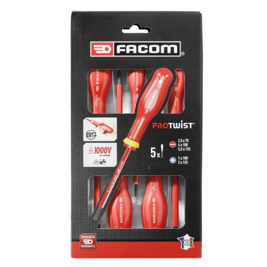 Facom - Σετ Ηλεκτρολογικά Κατσαβίδια 5 Τεμαχίων 1000V