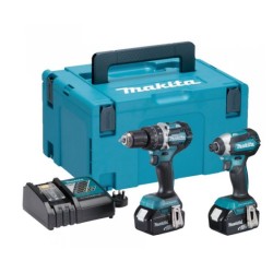 Makita - DLX2180TJ Σετ Κρουστικό Δραπανοκατσάβιδο & Παλμικό Κατσαβίδι 18V με 2 Μπαταρίες 5Ah, Φορτιστή σε Makpac
