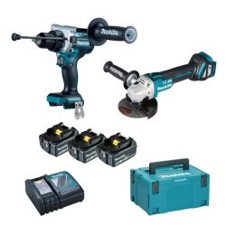 Makita - DLX2435TJ Σετ Κρουστικό Δραπανοκατσάβιδο & Γωνιακός Τροχός 18V με 3 Μπαταρίες 5Ah, Φορτιστή σε Makpac (περιορισμένη ποσότητα)