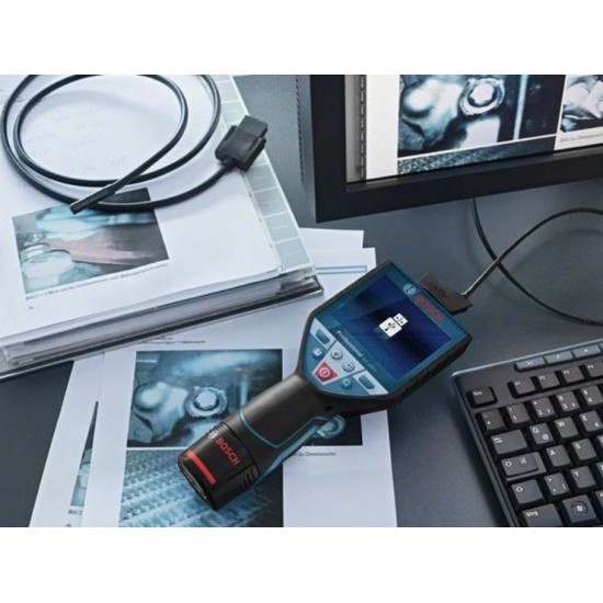 Bosch - GIC 120 C Ενδοσκοπική Κάμερα Μπαταρίας με Ανάλυση 320x240 Pixels και Καλώδιο 1.2m με Μπαταρία, Φορτιστή και L-Boxx
