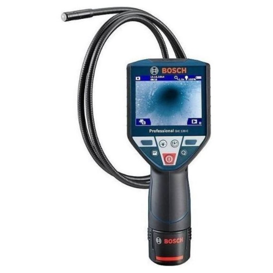 Bosch - GIC 120 C Ενδοσκοπική Κάμερα Μπαταρίας με Ανάλυση 320x240 Pixels και Καλώδιο 1.2m με Μπαταρία, Φορτιστή και L-Boxx