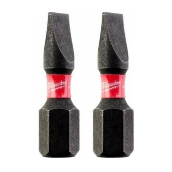 Milwaukee - Μύτη Ίσια 6,5x25 Παλμικού Impact Shock Bl. Milwaukee (2 τμχ)