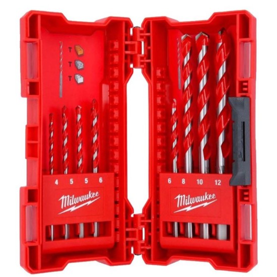 Milwaukee - TCT Super Σετ 8 Διαμαντοτρύπανα Καρβιδίου για Μπετό και Γρανίτη Φ4/5/5/6/6/8/10/12