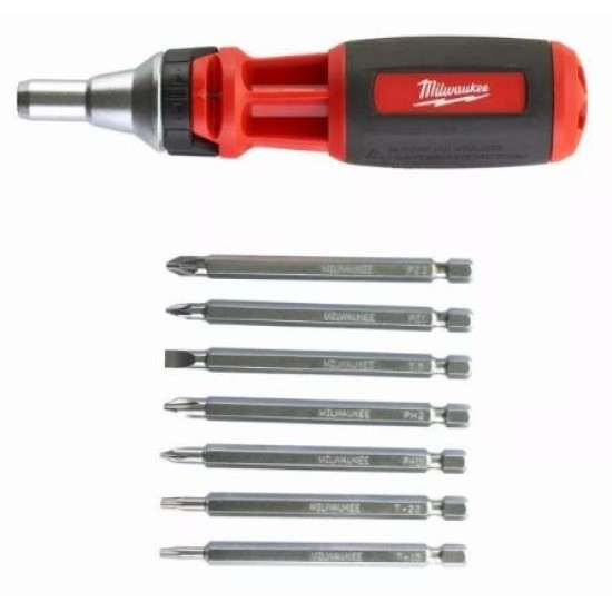 Milwaukee - Κατσαβίδι με Καστάνια και 8 Εναλλασσόμενες Μύτες (9 σε 1) (περιορισμένη ποσότητα)