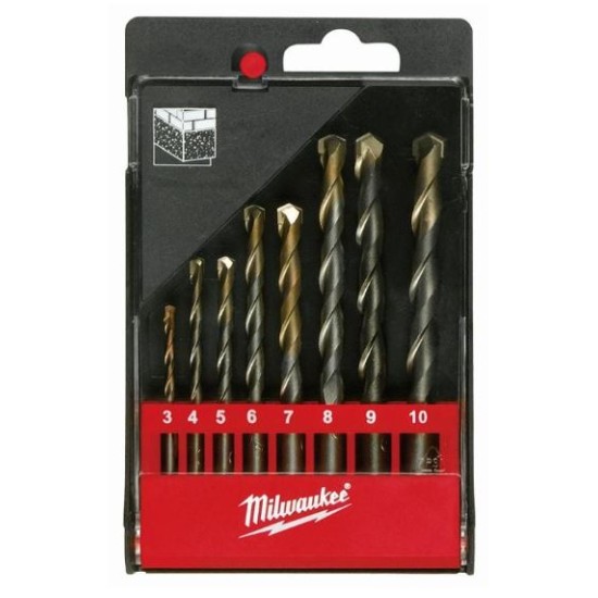 Milwaukee - Διαμαντοτρύπανα με Κυλινδρικό Στέλεχος για Δομικά Υλικά Σετ 8τμχ