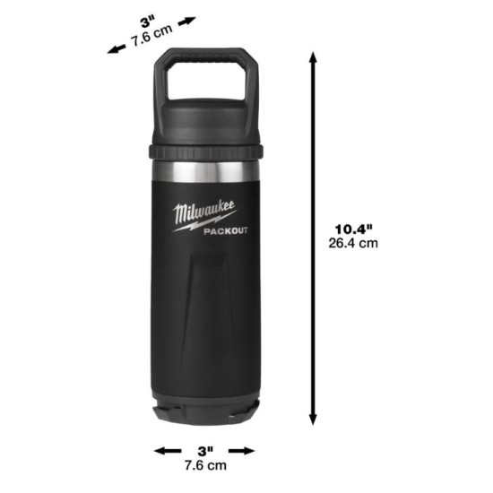 Milwaukee - Packout Μαύρο Μπουκάλι Θερμός με Καπάκι 710ml (περιορισμένη ποσότητα)