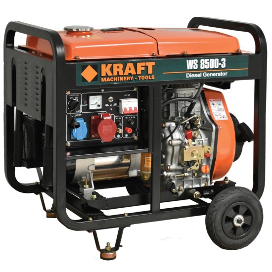 Kraft - WS 8500-3 Γεννήτρια Πετρελαίου Τριφασική 6.0 kW με Μίζα και Μπαταρία Equal Power (περιορισμένη ποσότητα)