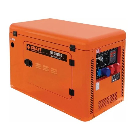 Kraft - WS15000L-3 Τριφασική Γεννήτρια Πετρελαίου Αθόρυβη Κλειστού Τύπου 10 kW με Μίζα και Μεταγωγικό Πίνακα