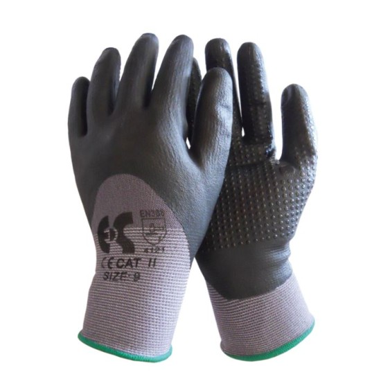 Ergogloves - Γάντια Νιτριλίου NBR με Κόκκους σε Χρώμα Μαύρο No9 1 ζευγαρι