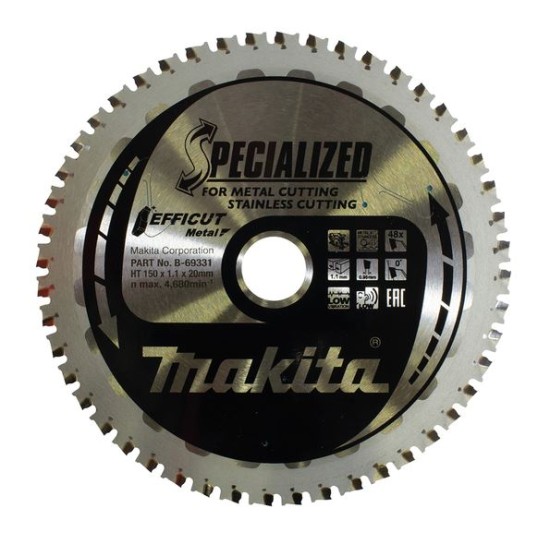 Makita - Δίσκος Κοπής Μετάλλου Efficut T.C.T 150x20mm (48 Δόντια) (περιορισμένη ποσότητα)