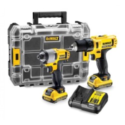 Dewalt - DCK211D2T Σετ Κρουστικό Δραπανοκατσάβιδο & Παλμικό Κατσαβίδι 10.8V με 2 Μπαταρίες 2Ah, Φορτιστή σε Βαλίτσα