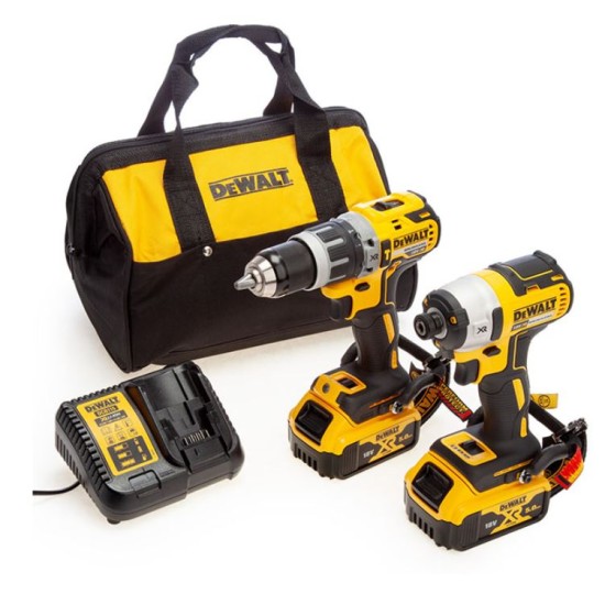 Dewalt - DCK266P2LRXL Σετ Δραπ/δο Kρουστικό & Παλμικό Kατσαβίδι 18V Li-Ion Brushless (2x5.0Ah)σε Μαλακή Τσάντα & Δώρο Μπουφάν XL