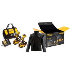 Dewalt - DCK266P2LRXL Σετ Δραπ/δο Kρουστικό & Παλμικό Kατσαβίδι 18V Li-Ion Brushless (2x5.0Ah)σε Μαλακή Τσάντα & Δώρο Μπουφάν XL