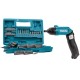 Makita - DF001DW Κατσαβίδι 3,6V Li-ion Ενσωματωμενη Μπαταρία 1,5Ah και Φορτιστή Micro-USB Καλώδιο σε Βαλίτσα με 81 Εξαρτήματα (περιορισμένη ποσότητα)