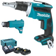 Makita - DFS452AJX2 Κατσαβίδι Μπαταρίας 18V για Γυψοσανίδα με Αντάτορα, 2 Μπαταρίες και Φορτιστή σε Makpac (περιορισμένη ποσότητα)