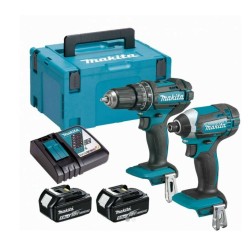 Makita - DLX2131TJ Σετ Κρουστικό Δραπανοκατσάβιδο & Παλμικό Κατσαβίδι 18V με 2 Μπαταρίες 5Ah, Φορτιστή σε Makpac