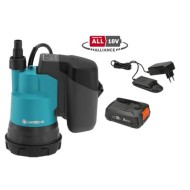 Gardena - Αντλία Μπαταρίας Αποστράγγισης Καθαρών Υδάτων με Μπαταρία και Φορτιστή