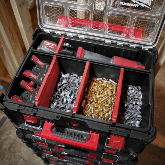 Milwaukee - Packout XL Deep Organizer Ταμπακιέρα Εργαλείων με Ρυθμιζόμενα Χωρίσματα