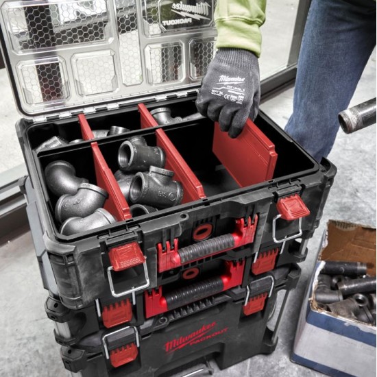 Milwaukee - Packout XL Deep Organizer Ταμπακιέρα Εργαλείων με Ρυθμιζόμενα Χωρίσματα