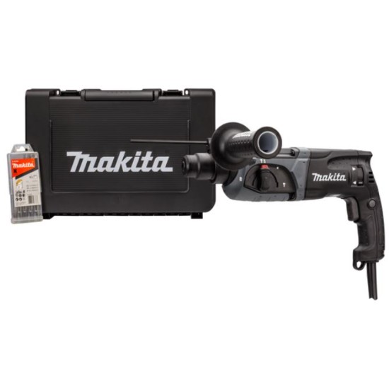 Makita - HR2470 Πιστολέτο Περιστροφικό Κρουστικό Sds-Plus 780W με Τρυπάνια